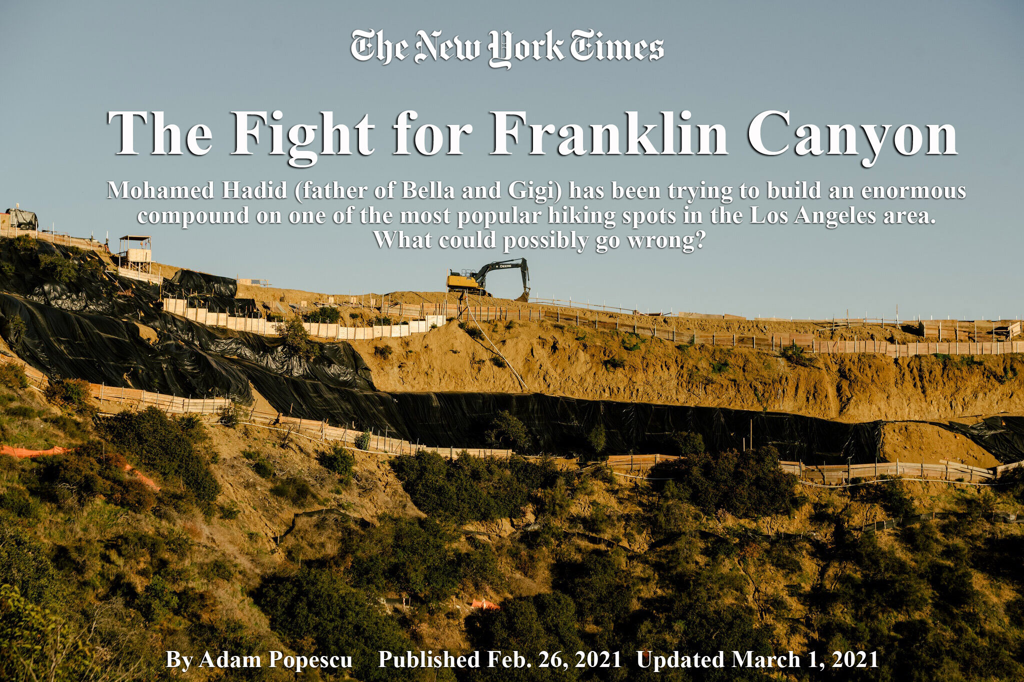 New york times references hillsides against hadid